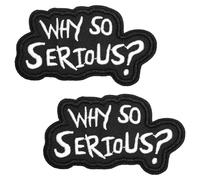VOSSOT 2PCS Patch Joker “Why So Serious” con Hook Toppe Ricamate Divertenti per Zaino, Gilet, Cappello, Uniforme Accessorio Cosplay Uomo Tattico Umoristico