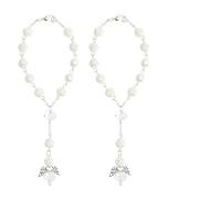 VOSSOT 2PCS Rosario per Auto con Angelo Custode, Angelo Custode Auto Decorazione,Ciondolo per Auto Angelo Custode,Ciondolo Specchietto Retrovisore, Ciondolo Specchietto Retrovisore Auto Portafortun