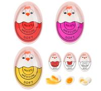 VOSSOT 3 Pezzi Timer Uova Egg Timer - Timer Uovo con Cambio Colore, Cottura Perfetta Uova, Silicone Sicuro, Design Gallina Divertente - Timer per Uova per Famiglie, Bambini, Colazioni