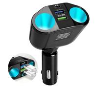 VOSSOT 5 in 1 distributore per accendisigari da auto, adattatore per accendisigari, distributore adattatore 12 V/24 V con voltmetro a LED Dual USB, universale compatibile per auto, SUV, camion, tablet
