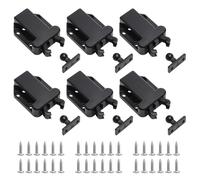 VOSSOT 6 Pezzi Chiusure A Pressione, Apriporta Push to Open con Viti Push Pull per Ante Scrocchi A Molla Automatici con Sblocco Touch Push Lock per Cassetti, Armadi, Porte con Cacciavite (Nero)