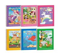 Vossot 6 pezzi libro da colorare con acqua con penna ad acqua,libri da colorare con acqua pittura pulita in movimento, graffiti ad acqua, libro che si colora con acqua uso ripetuto, colorazione magica