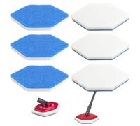 VOSSOT 6PCS spugne di ricambio per mop da bagno adatto per il mocio da bagno Vileda Bath Magic Bathroom design esagonale per angoli e fughe tamponi lavabili per doccia piastrelle vetro e pavimenti