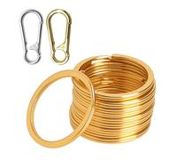 VOSSOT anelli portachiavi da 42 pezzi, 30 mm, piccoli portachiavi in oro e argento realizzati in lega di zinco, anelli per borse robusti antiruggine per lavori fai da te, design