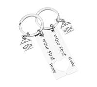 VOSSOT Casa ciondolo portachiavi 2 pezzi La nostra prima casa portachiavi regalo Housewarming Casa nuova decorazione casa gioielli anelli chiave per il nuovo proprietario di casa moglie marito