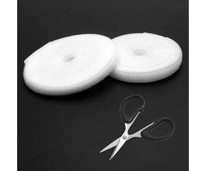 VOSSOT Cinturino a strappo da cucire 16mm × 5m Bianco - Nastro cucito riutilizzabile per tessuti e abbigliamento, bianco forte per cucito, bricolage e progetti fai-da-te