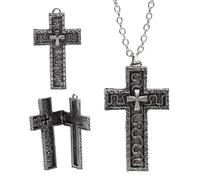 VOSSOT Collana con croce Squid Game - Thanos con scomparto segreto e ciondolo a forma di croce, moderna collana con croce per uomini e donne, perfetta per costumi da squid game, cosplay, moda