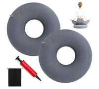 VOSSOT Cuscino Emorroidi Cuscino Rotondo Ortopedico Gonfiabile, Morbido con Pompa, Ciambella per Emorroidi, Antidecubito, Infiammazioni, Dolori Al Coccige con 2 Pompe ad Aria E 2 Sacche con Coulisse