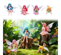 VOSSOT Elfi Figure da giardino, 4 pezzi, decorazione per torte e decorazioni in miniatura, accessori per giardino delle fate, piccole decorazioni da giardino per esterni, fate, decorazioni per torte e