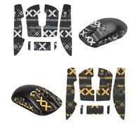 VOSSOT Mouse Grip Tape per Logitech G Pro X Superlight - Set di 2 nastri antiscivolo e assorbenti il sudore - Mouse adesivo Grip Tape Mouse con forma 1:1 su misura 1, set da 2 nero e oro
