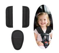 VOSSOT Set di 3 imbottiture per cinture di sicurezza per bambini, colore nero, universali, per ovetto, passeggino, passeggino e seggiolino auto