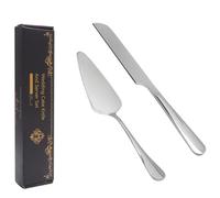 VOSSOT Set di Coltelli e Server per Torte in Acciaio Inox - Coltello da Torta da 27CM + Spatola Lunga - Elegante Finitura Argento, Ergonomico, Resistente, Perfetto per Matrimoni e Celebrazioni