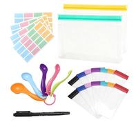 VOSSOT Set di Contenitori in Polvere Proteica, 26 Pezzi Dosatore Latte in Polvere e Cereali Contenitori in Plastica Riutilizzabili Ideale per Miscelare Integratori Alimentari Shaker per Proteine