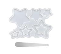 VOSSOT Stampo in silicone a forma di stelle per Natale, senza Bpa, stampi in silicone per decorazioni natalizie, stampi in gesso da versare, con piastra in acciaio inox, stampi in silicone per sapone