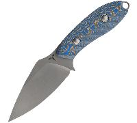 Vosteed Inferno 14C28N Bead Blast Stonewash,Blue Ocean Micarta D0802