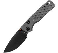 Vosteed Porcupine TiSlim 154CM Black Stonewash, Dim Gray Titanium Top Liner Lock A4804