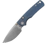 Vosteed Porcupine TiSlim 154CM Stonewash, Blue Titanium Top Liner Lock A4803