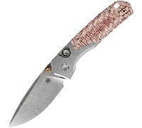 Vosteed Psyop 299 S35VN Stonewash, Rosso Norplex UltreX™ Micarta & Bolster in Titanio