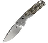 Vosteed Psyop 300 S35VN Satinato, Verde Norplex UltreX™ Micarta & Rinforzo in Titanio A