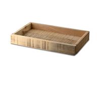 VOSTEEN 3X Vassoio in Legno 33x21x4,5 cm Marrone - vassoi da Portata Versatile e di Alta qualità - Vassoio Legno Rettangolare