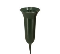 VOSTEEN 5x Vaso da tomba 26 x 11,5 cm verde scuro - per fiori di plastica e naturali elegante e resistente al gelo - vasi per cimitero