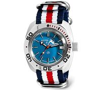 VOSTOK | ARA Dude Amphibian Orologio da polso automatico a carica automatica russo militare subacqueo | WR 200 m | Moda | Business | Orologi Casual Uomo | Modello 710059 Tricolore-5 cinturino B