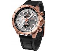 Vostok Europe Almaz Space Station Orologio da uomo multifunzione con cinturino in pelle, Rosa/Grigio, cinghie