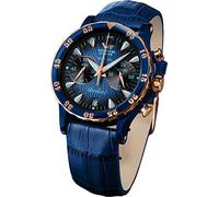 VOSTOK Europe Orologio analogico al quarzo da donna con cinturino in pelle VK64-515E628, Blu, cinghia