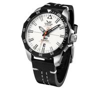 Vostok Europe Orologio da uomo con cinturino in pelle N1 Rocket automatico 20 ATM SII NH35A data, 225e711 - Bianco/Nero, cinghia