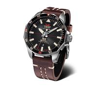 Vostok Europe Orologio da uomo con cinturino in pelle N1 Rocket automatico 20 ATM SII NH35A Date, 225a709 - Nero/Marrone, Bracciale
