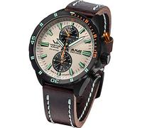 Vostok Europe Orologio Cronógrafo al Quarzo Giapponese Uomo con Cinturino in Pelle 6S11-320C677