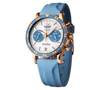 Vostok Europe Undine Orologio da donna con 2 cinturini di ricambio, cronografo da donna, data 20 ATM, rosa, argento, blu, cinghia