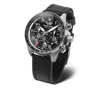 Vostok Europe Space Race Orologio da uomo cronografo 46 mm diametro 20 ATM data in diverse varianti, argento/nero/cinturino in pelle, cinghia