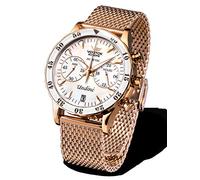 Vostok Europe Undine Orologio da donna con 2 cinturini di ricambio, cronografo da donna, data 20 ATM, Rosa/bianco/cinturino in acciaio inox