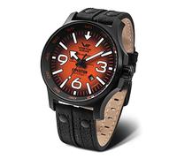 Vostok Europe YN55 Expedition Nordpol 1 Orologio da uomo; con rivetti multipli, cinturino in pelle, data automatica, arancione/nero, cinturino, Arancione/Nero, Cinghia