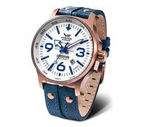 Vostok Europe YN55 Expedition Nordpol 1 Orologio da uomo con rivetti multipli, cinturino in pelle Data automatica, Blu, cinghie