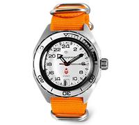 VOSTOK | Komandirskie K-65 automatico a carica automatica orologio da polso militare russo | quadrante 24 ore | WR 200 m | moda | business | orologi da uomo casual | Model 650546, Arancione, Cinturino