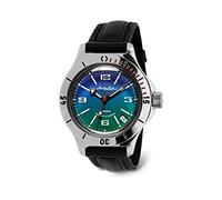 VOSTOK | orologio da polso classico anfibio automatico a carica automatica russo subacqueo | WR 200 m | Amphibia 120848 | moda | business | orologi da uomo casual, Pelle nera, Subacqueo
