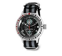 VOSTOK | Sea Captain Amphibian Automatico Orologio subacqueo russo a carica automatica | WR 200 m | Moda | Business | Orologi Casual Uomo | Modello 420526, Nero - grigio, Diver, a carica automatica