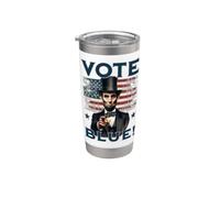 Vota Blue! Il messaggio democratico moderno di Abraham Lincoln Bicchiere termico in acciaio inox doppia parete
