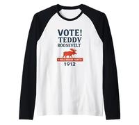 Vota la Campagna del Partito di Teddy Roosevelt Bull Moose Maglia con Maniche Raglan