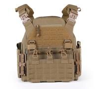 VOTAGOO Gilet tattico da uomo, gilet militare, gilet per paintball, traspirante, plate carrier paintball, marrone, Taglia unica