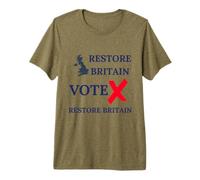 VOTARE RESTAURARE LA Gran Bretagna British Patriots British Pride GB Proud Maglietta Premium