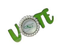 VOTE Pin Sorority Metal Women Club accessorio per feste e raduni di gruppo sociale borchiato perle spilla da bavero per uomo Bulk, G, Taglia unica