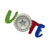 VOTE Pin Sorority Metal Women Club accessorio per feste e raduni di gruppo sociale borchiato perle spilla da bavero per uomo Bulk, F, Taglia unica