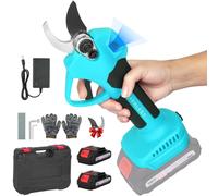 Vothen Forbici Potatura Elettriche, 30mm, 21V 2x2000mAh Batteria, Motore Brushless, Cesoie a Batteria per Potatura per Giardino Albero da Frutta Delle Viti-Blu