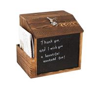 Voting Box, Raffle Boxes, Vintage Wooden Locked Secure Wall Vault, 8,27 x 7,87 x 6,69 pollici Retro Mailbox with Blackboard Message Display, Secure Suggestion Box for Outdoor