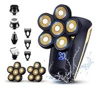 VOTMONI Rasoio elettrico rotativo da uomo, multifunzione, rasoio per testa calva, impermeabile, ricaricabile, per uomini calvi