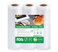 Votoko Sacchetti Sottovuoto Alimenti 3 Rotoli 30x500cm Buste Sottovuoto Alimenti, Sacchetti Sottovuoto Goffrati Senza BPA, Rotoli Sottovuoto Alimenti per Macchina Sottovuoto e Sous Vide Cucina