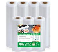 Votoko Sacchetti Sottovuoto per Alimenti, 7 Rotoli di Sacchetti Sottovuoto da 20/28x300 cm, Senza BPA, 190 µm, Sacchetti Sottovuoto Alimenti per Macchine Sottovuoto e Cottura Sous Vide, Senza BPA